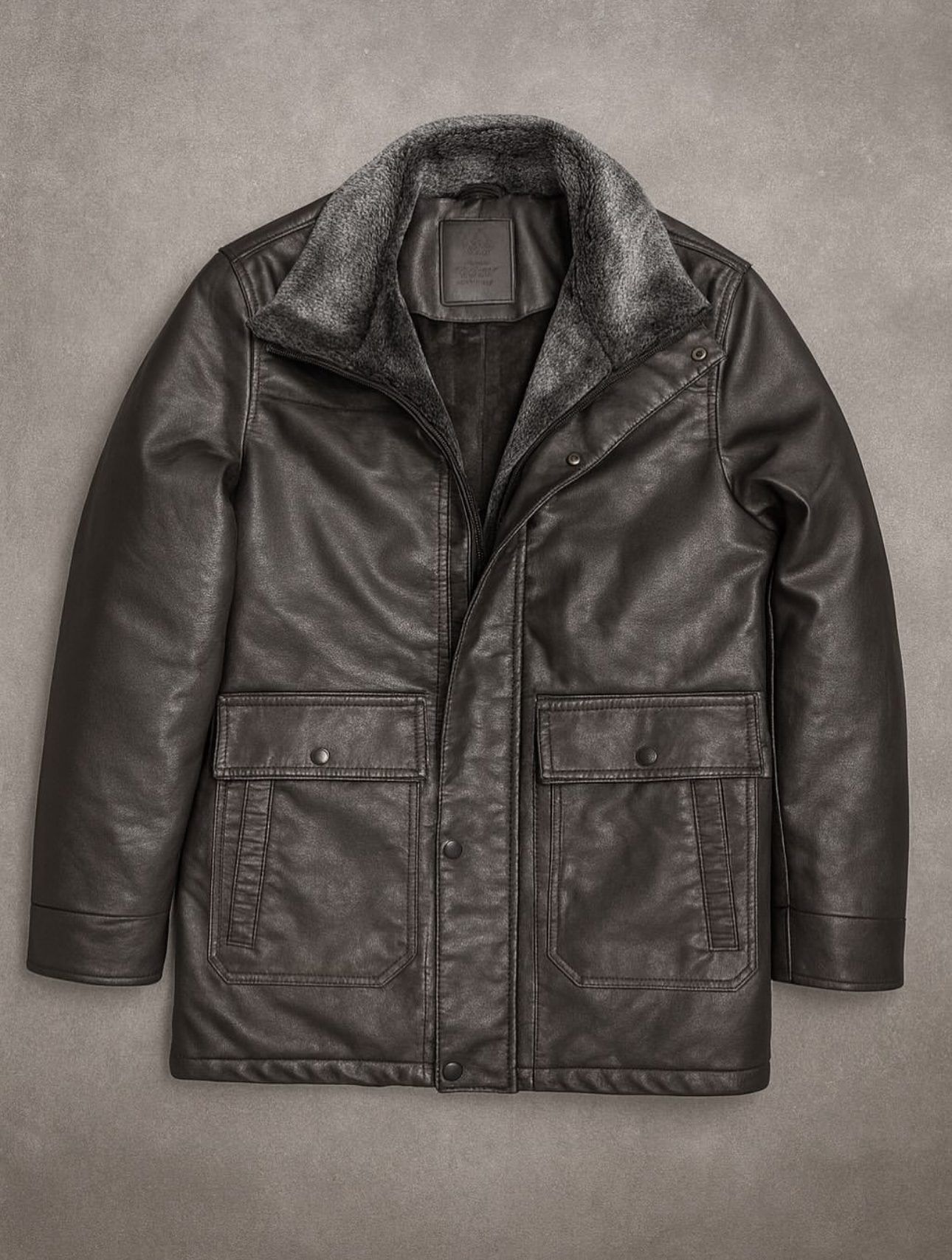 Luxury Fur-Lined Leather Jacket – Dark Espresso Brown gallery.thumbnail 3