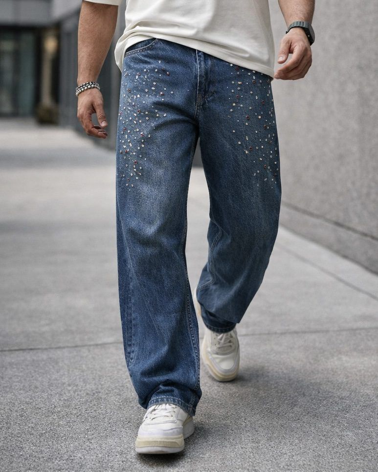Stud Detail Denim Jeans – Blue 1