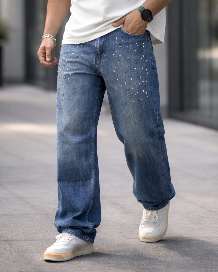 Stud Detail Denim Jeans – Blue 3