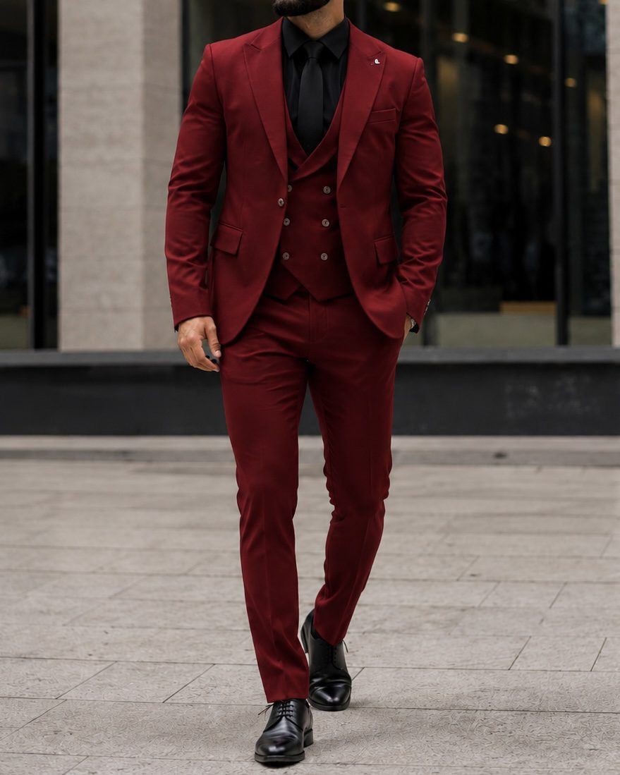 Burgundy 3-Piece Suit gallery.thumbnail 2