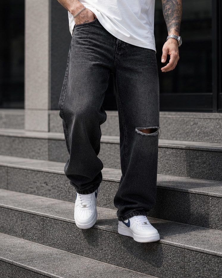 Black Washed Baggy Jeans gallery.thumbnail 3