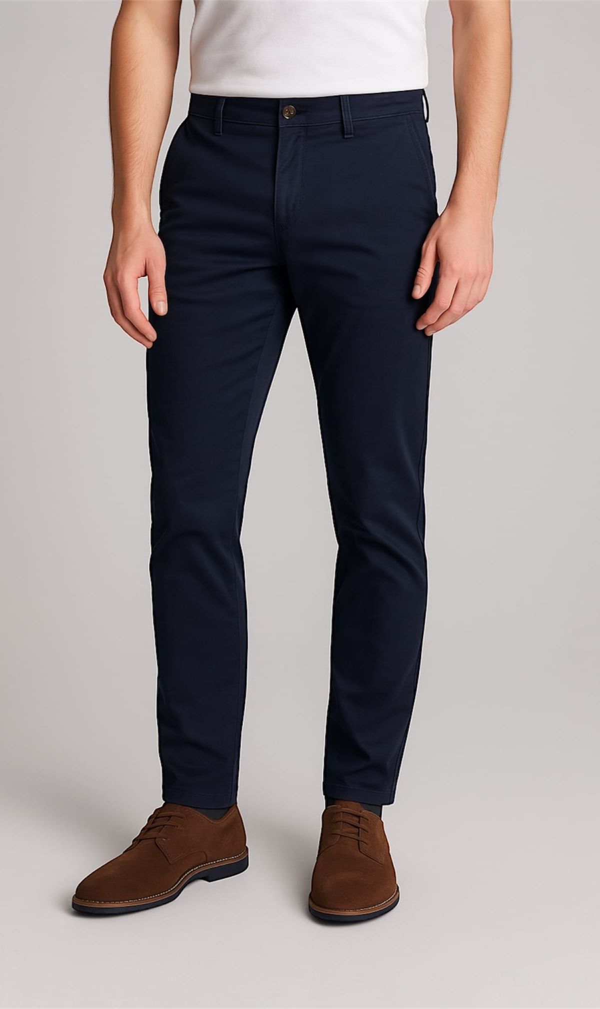 SLIM CHINO TROUSERS – NAVY BLUE 1
