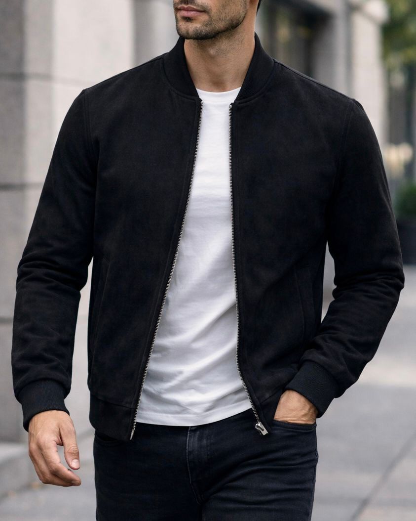 Essential Bomber Jacket – Black gallery.thumbnail 1