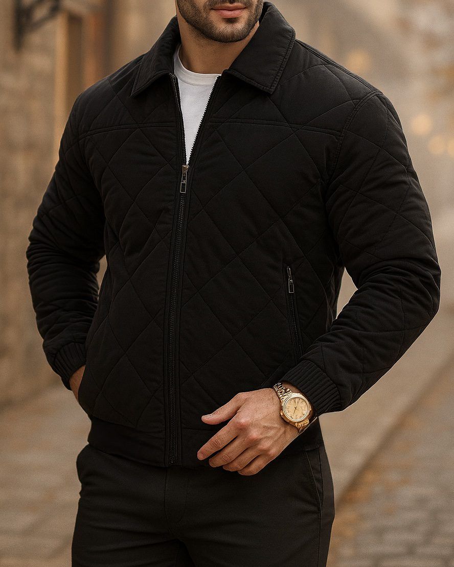 Black Quilted Jacket gallery.thumbnail 1