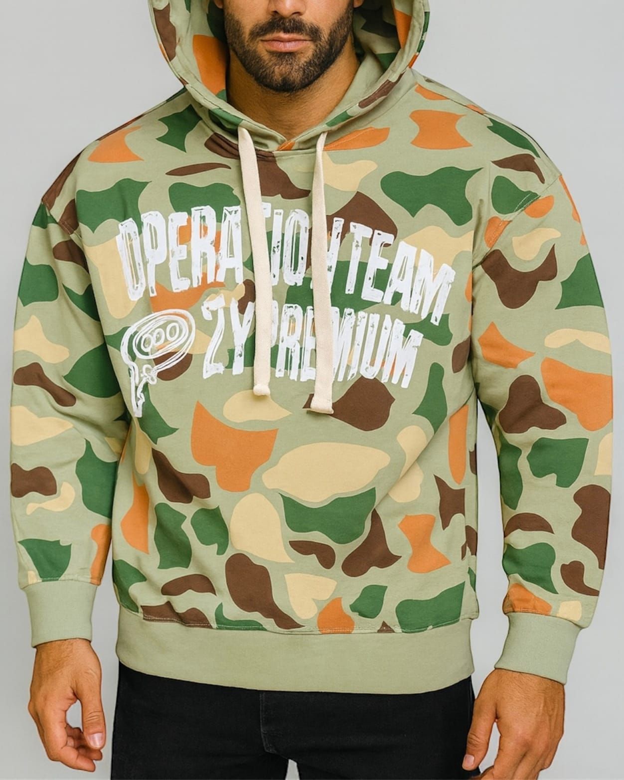 OPERATION TEAM CAMO HOODIE – GREEN MULTICOLOR gallery.thumbnail 1