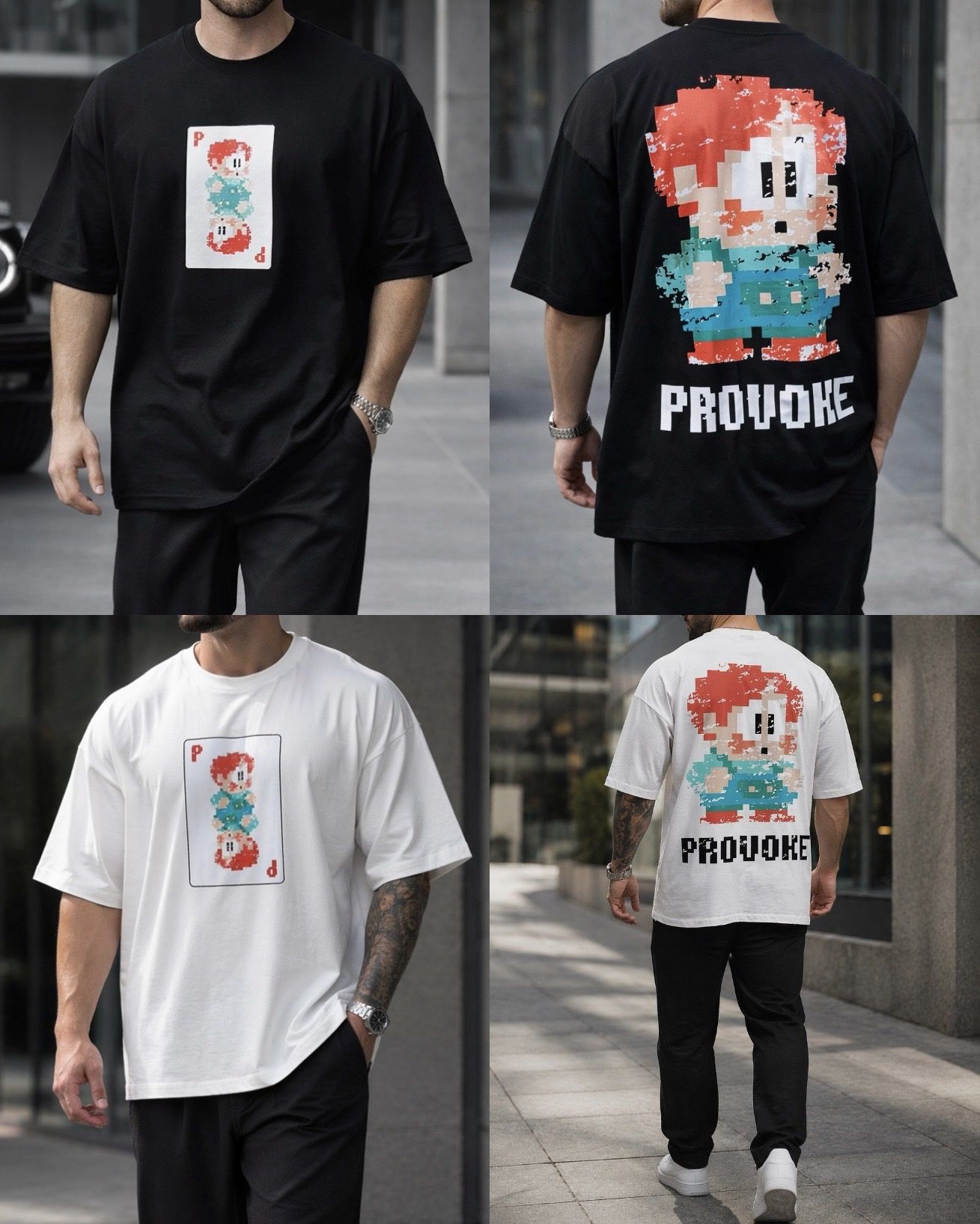 Oversized Pixel Graphic T-Shirt – Provoke Edition White gallery.thumbnail 5
