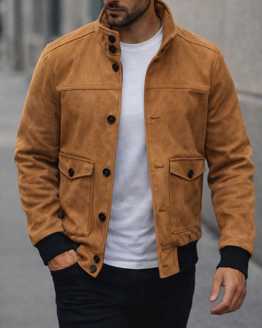 Suede Field Jacket – Camel gallery.thumbnail 1