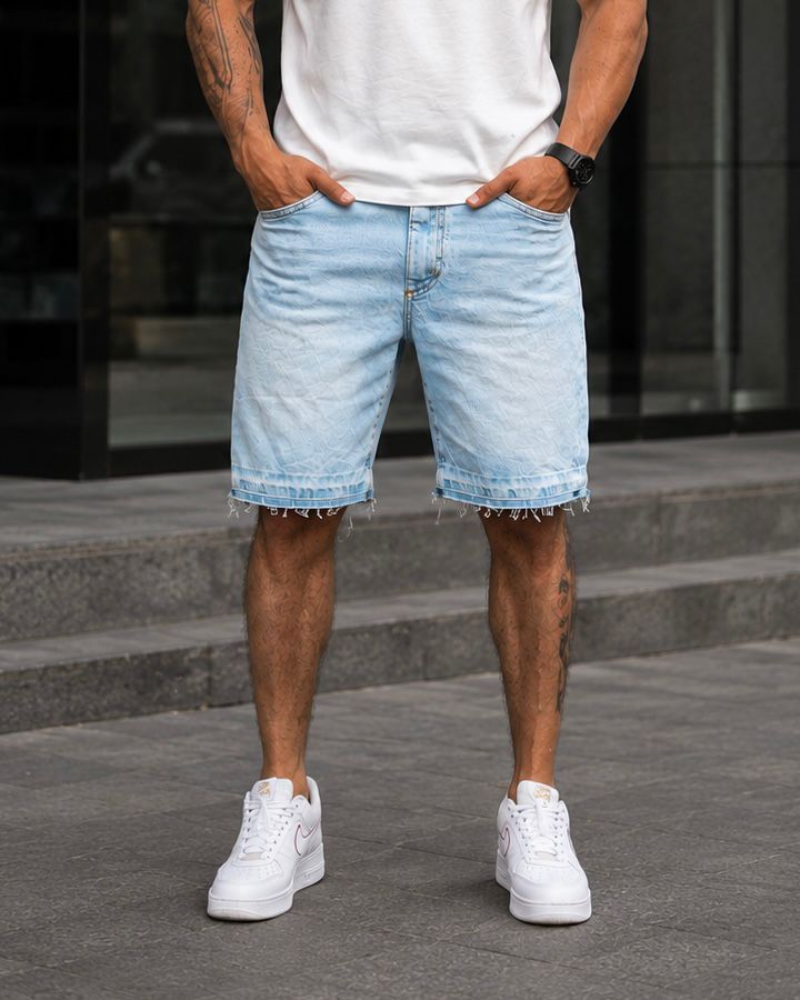 Raw Hem Denim Shorts – Light Blue gallery.thumbnail 2