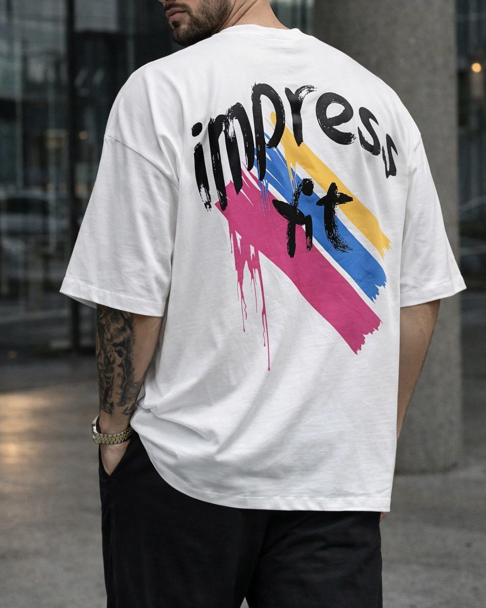 Oversized Minimal Graphic T-Shirt – Impress Edition White gallery.thumbnail 2