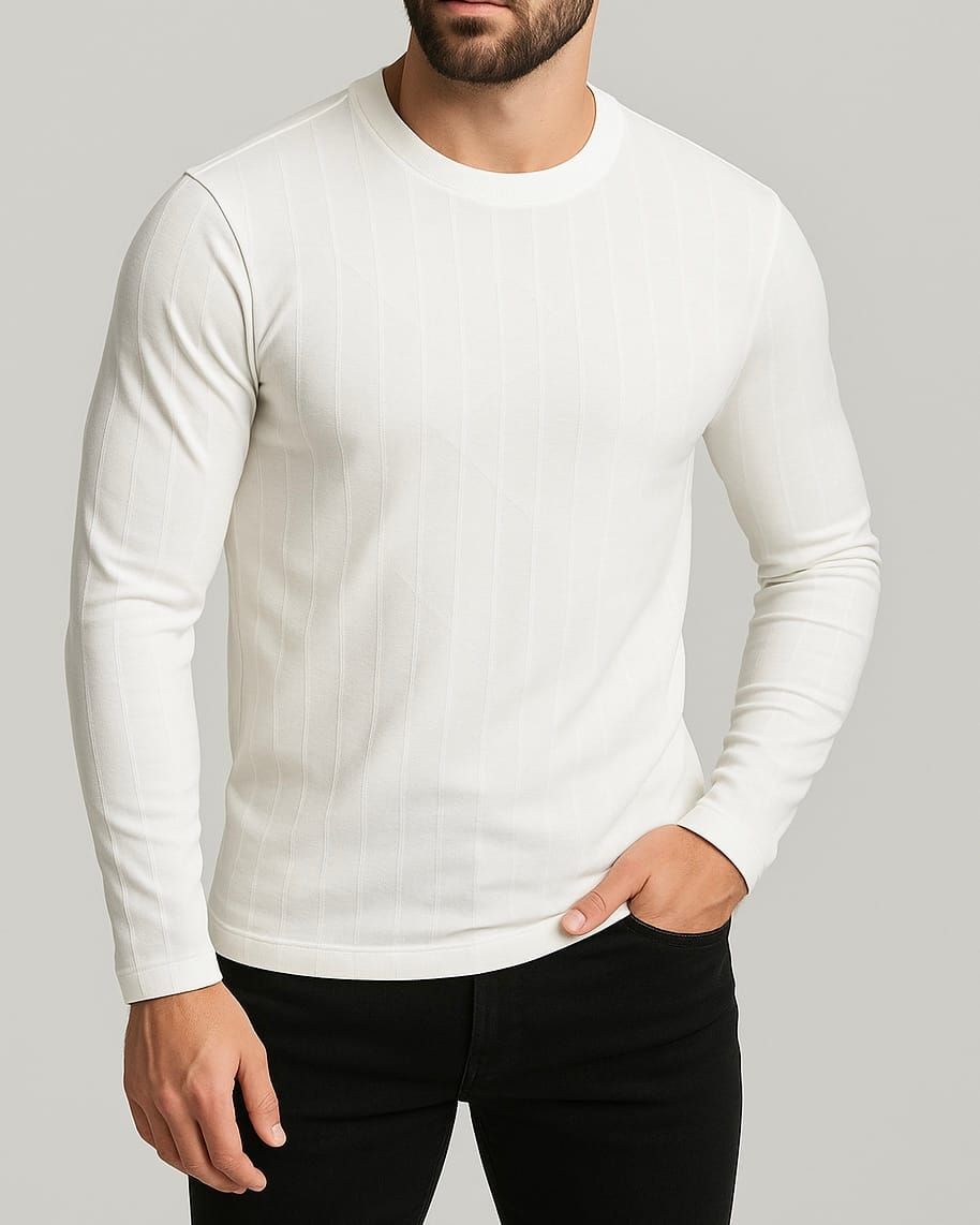 Off White Textured Sweater gallery.thumbnail 1