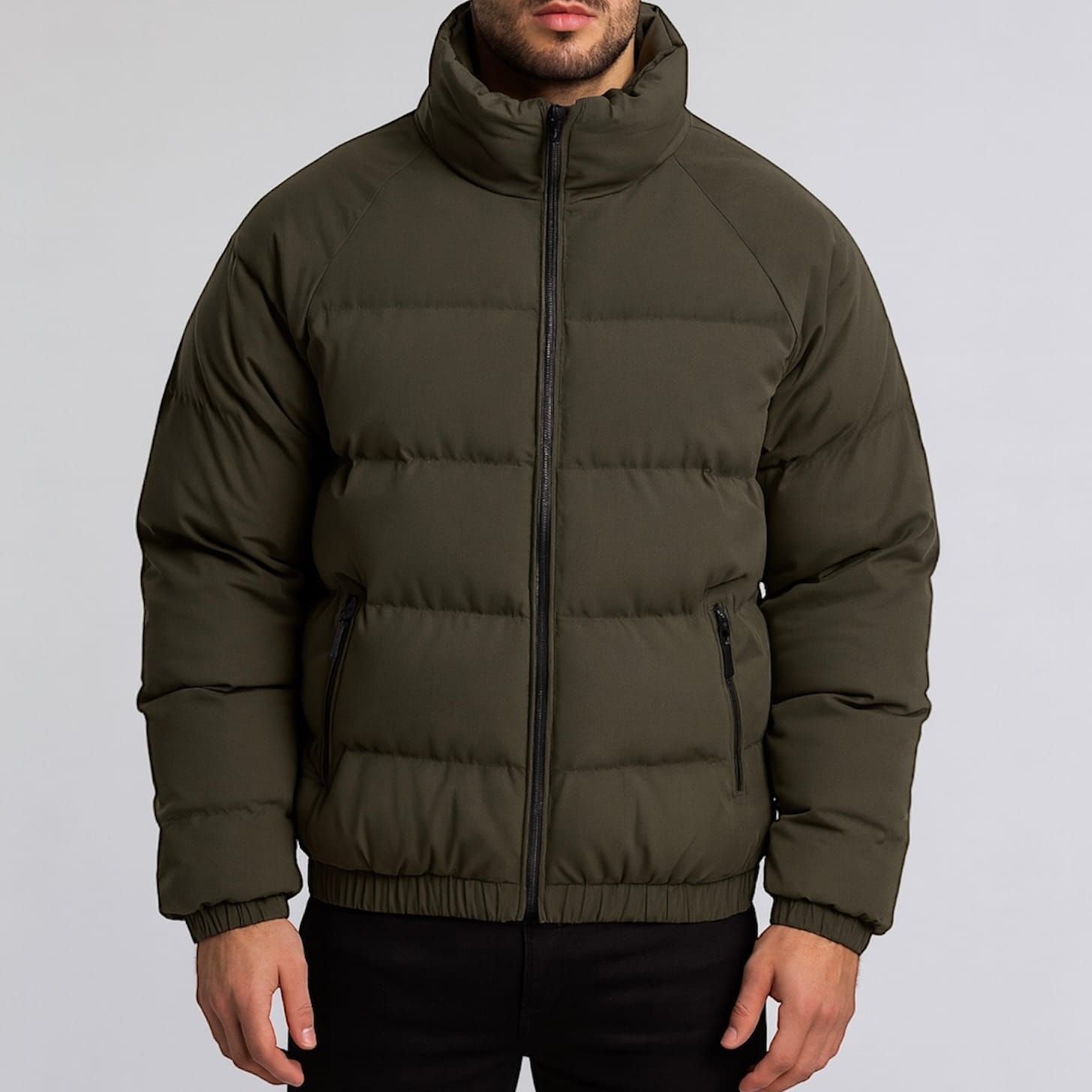 Khaki Puffer Jacket gallery.thumbnail 1