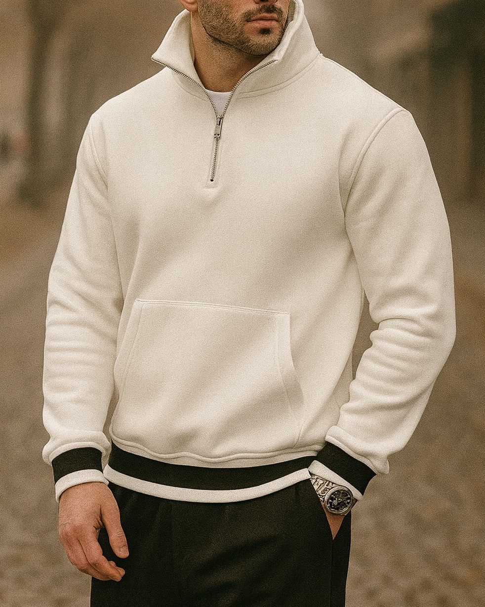 WHITE HALF-ZIP SWEATSHIRT gallery.thumbnail 1