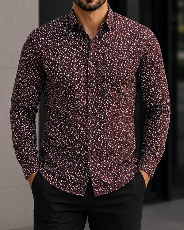 Pattern Shirt – Burgundy (Copy)