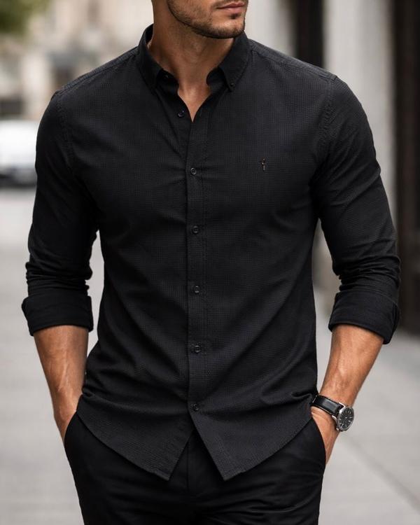 Classic Texture Shirt – Black