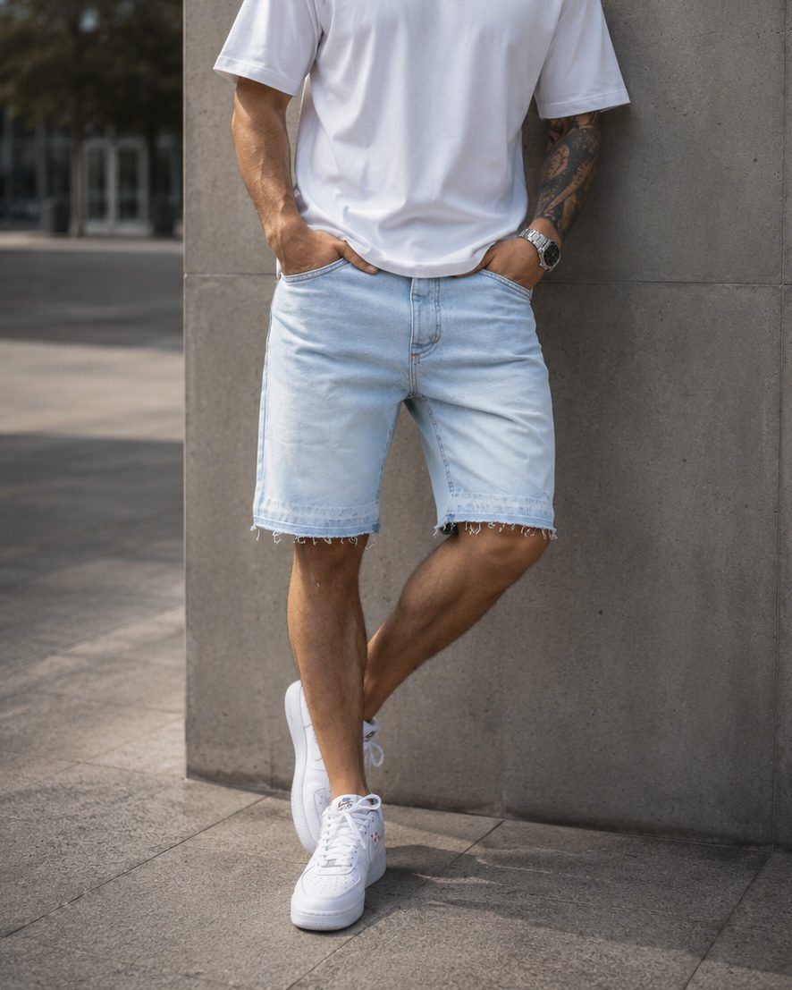 Raw Hem Denim Shorts gallery.thumbnail 2