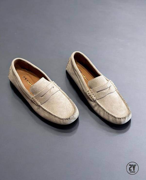 Suede Loafers – Beige