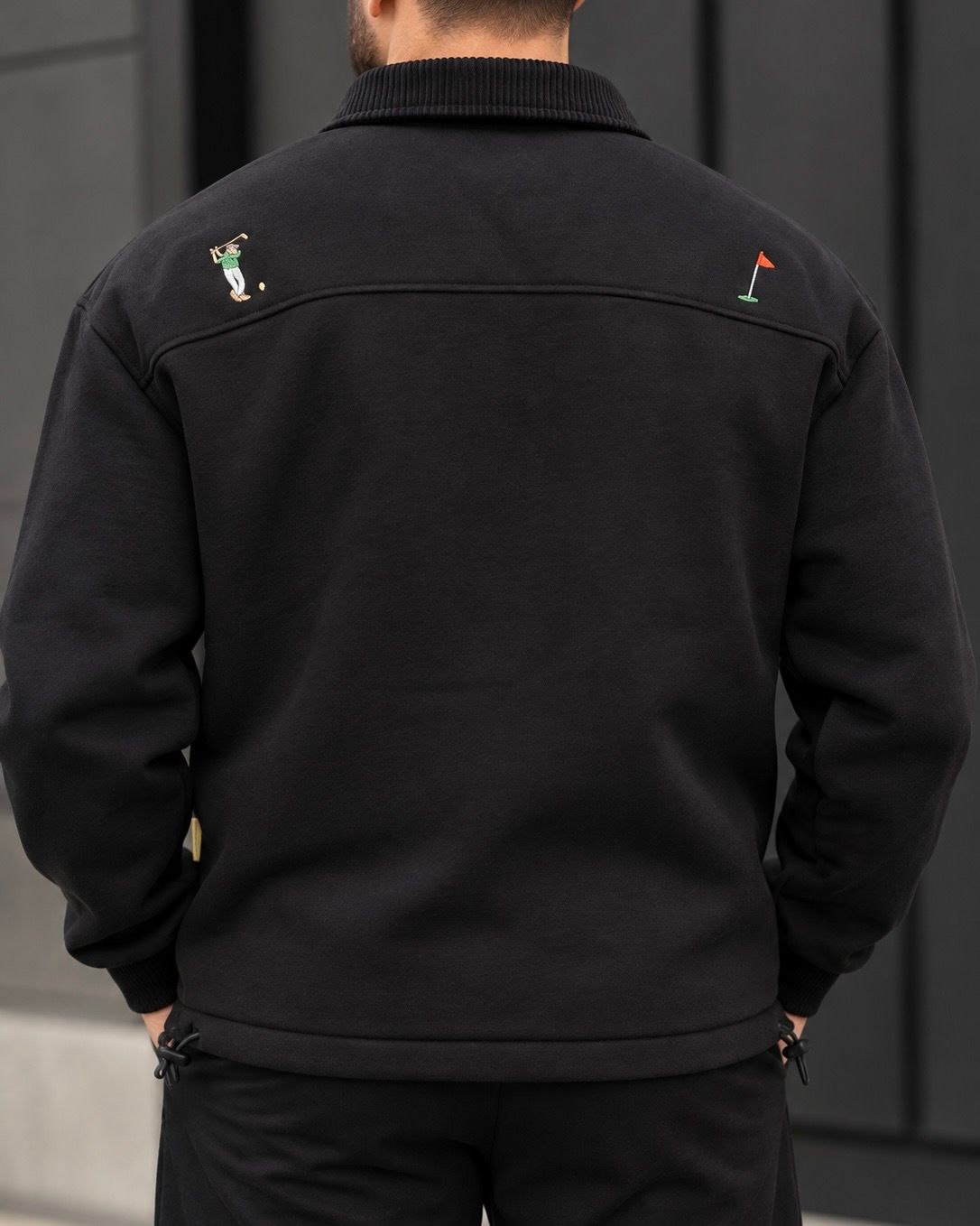 Black Graphic Half-Zip Sweatshirt gallery.thumbnail 3