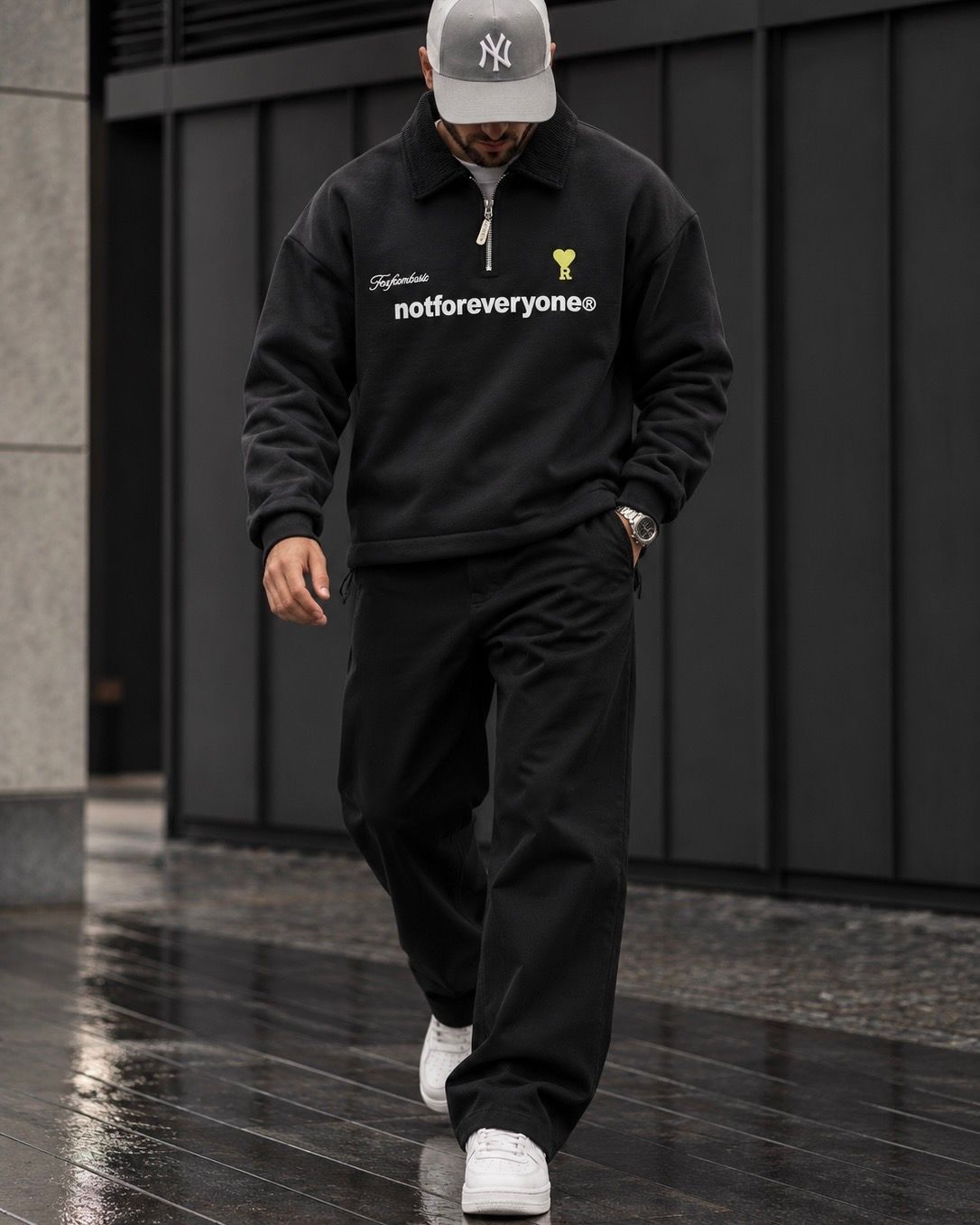 Black Graphic Half-Zip Sweatshirt gallery.thumbnail 2