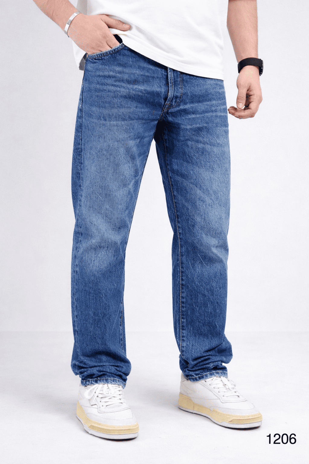 Essential Straight Denim Jeans – Vintage Blue gallery.thumbnail 2