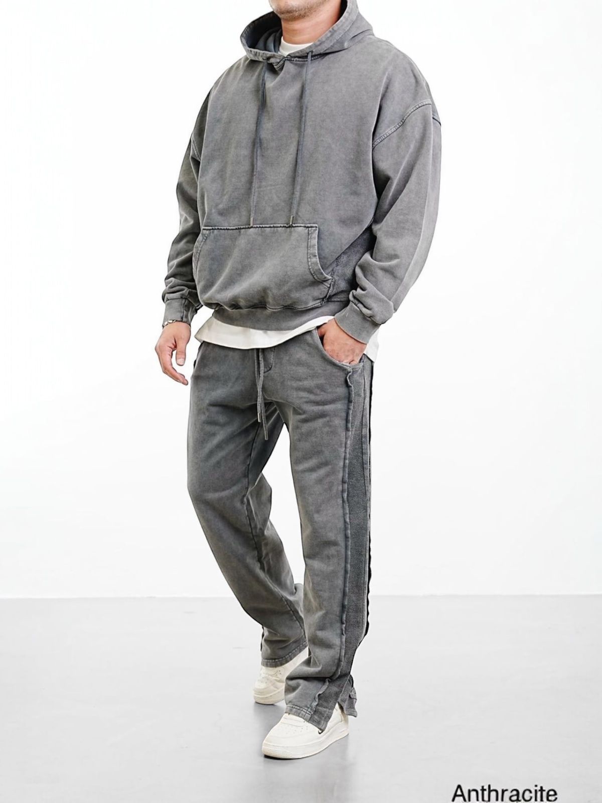 Dark Grey Oversized Hoodie & Pants Set 2