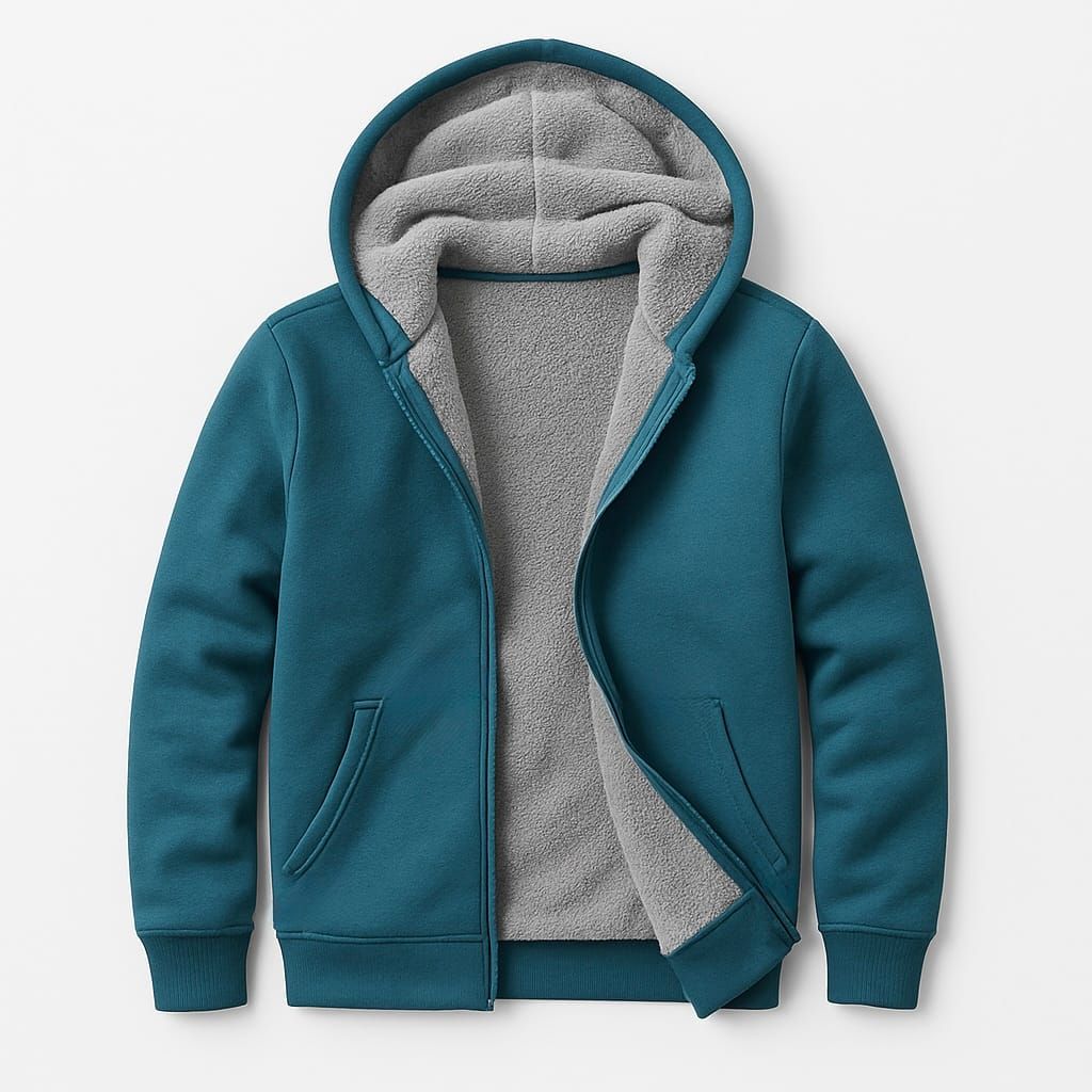 Teal Blue Thermal Hoodie gallery.thumbnail 3