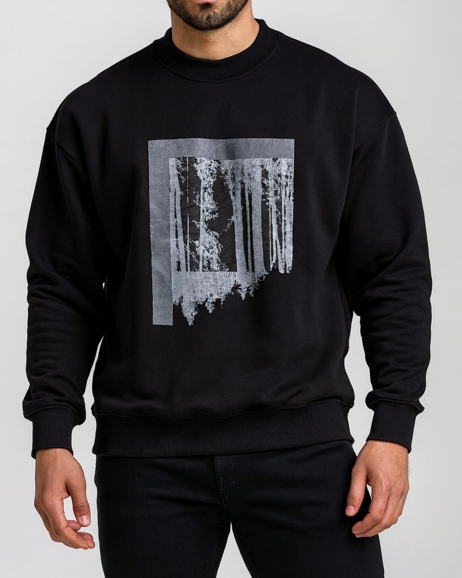 GRAPHIC PRINT SWEATSHIRT – BLACK gallery.thumbnail 1
