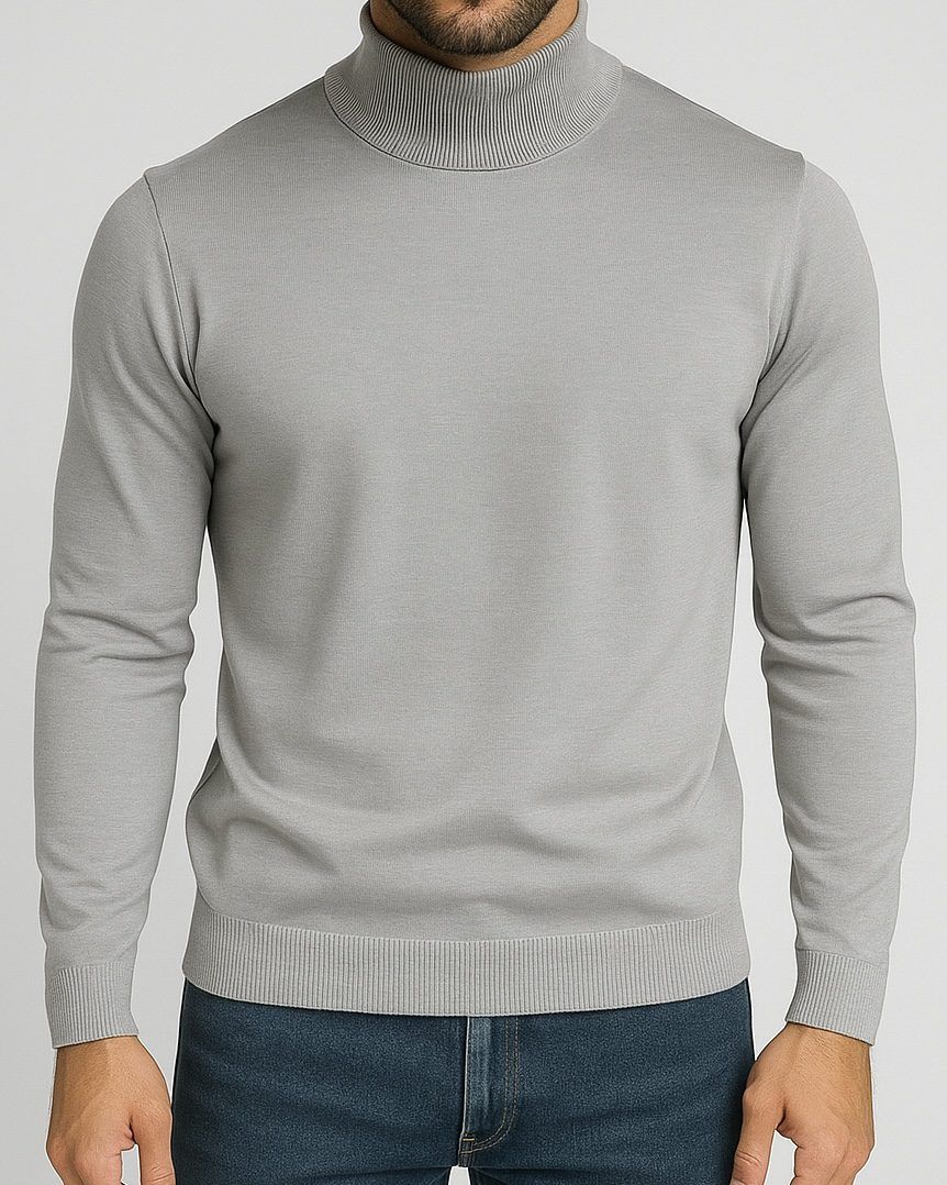 LIGHT GREY TURTLENECK – PREMIUM SLIM FIT gallery.thumbnail 1