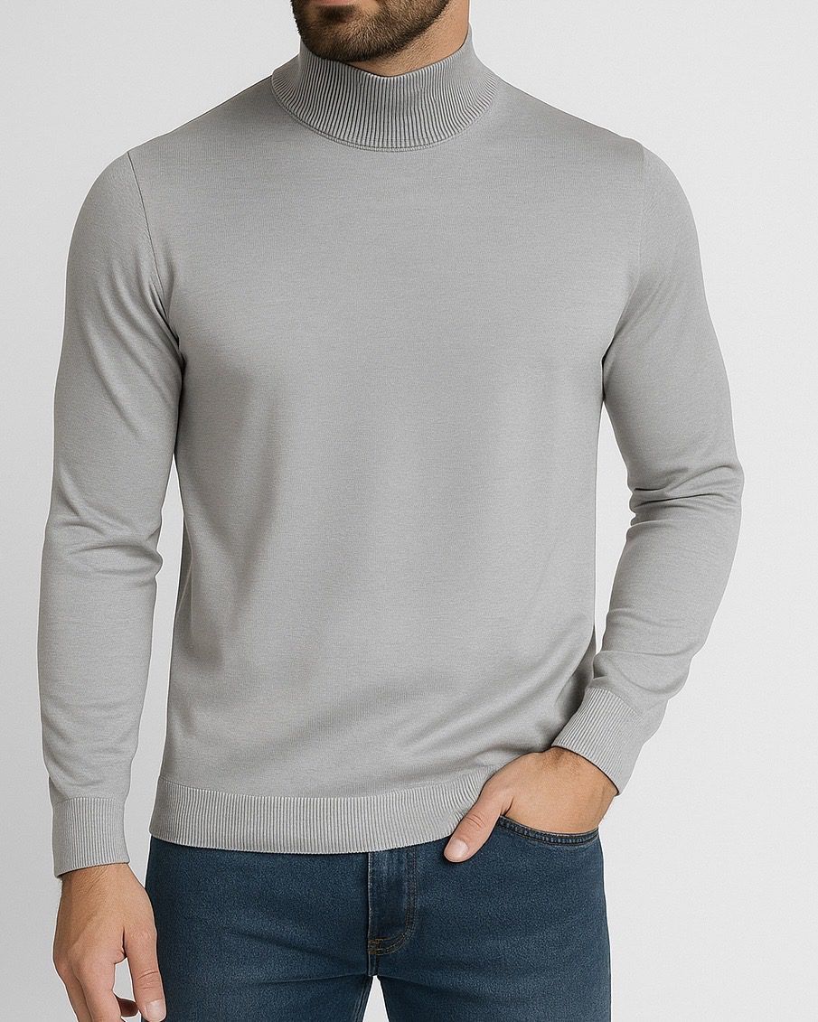 LIGHT GREY TURTLENECK – PREMIUM SLIM FIT gallery.thumbnail 2