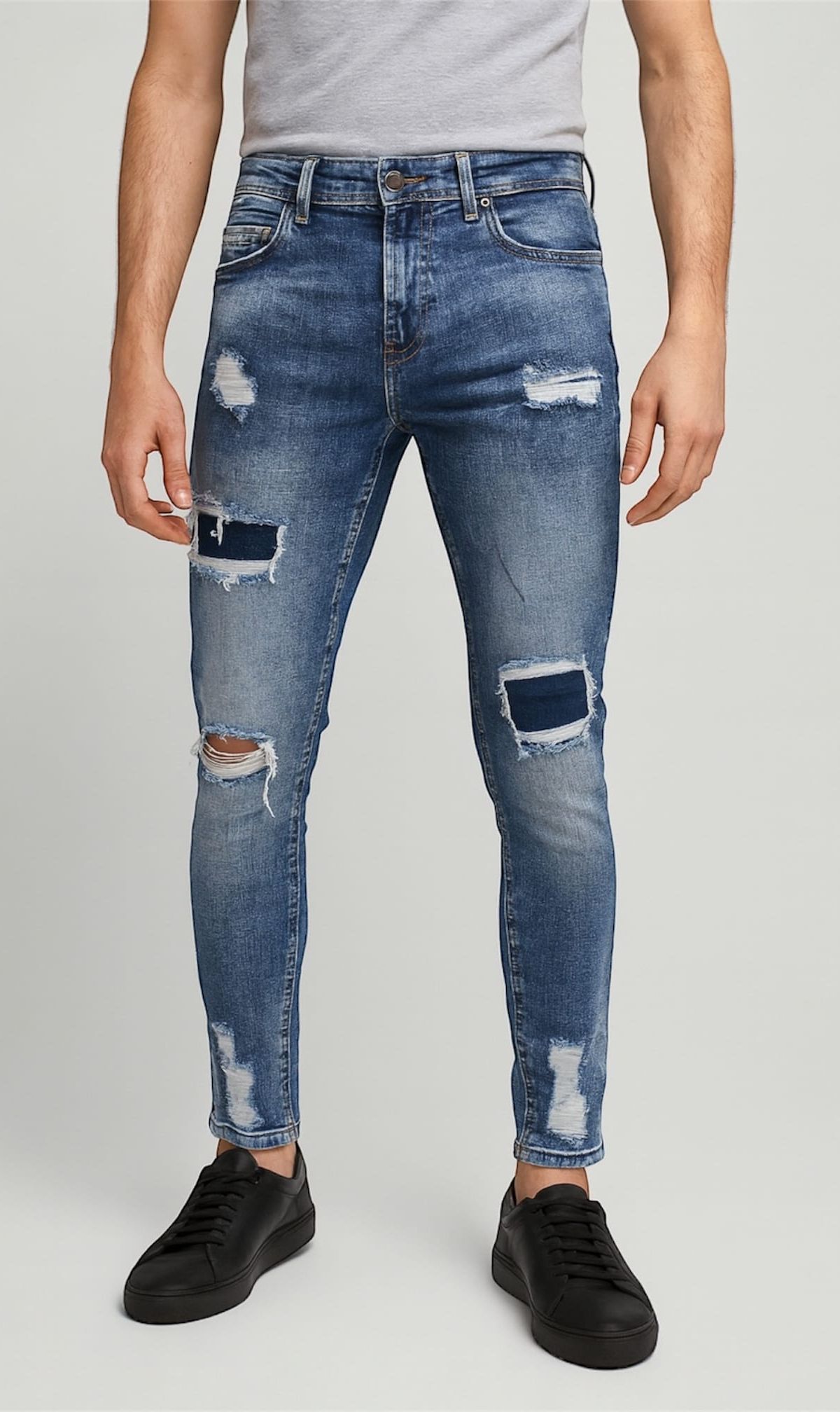 Blue Ripped Skinny Jeans 1