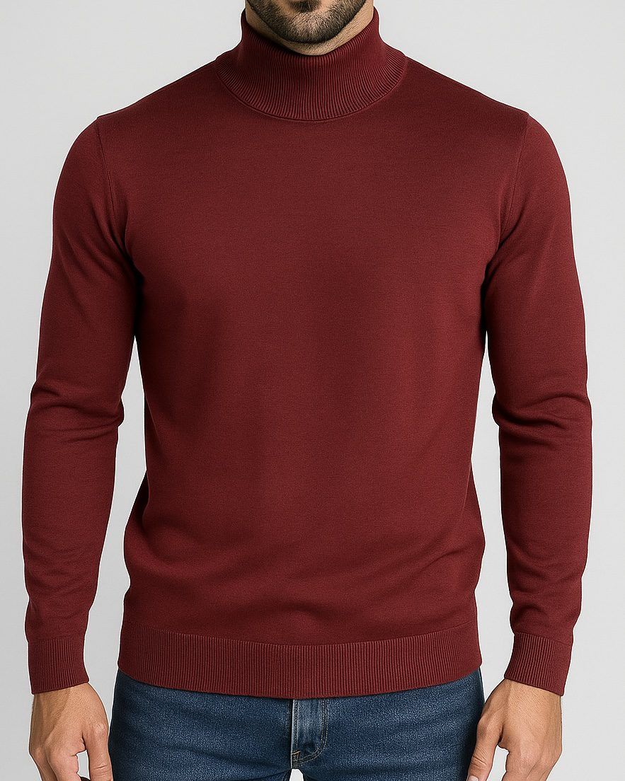 BURGUNDY TURTLENECK – PREMIUM SLIM FIT 1