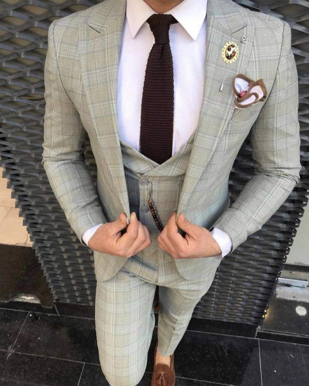 Light Grey Check Suit – Italian Elegance Edition gallery.thumbnail 1