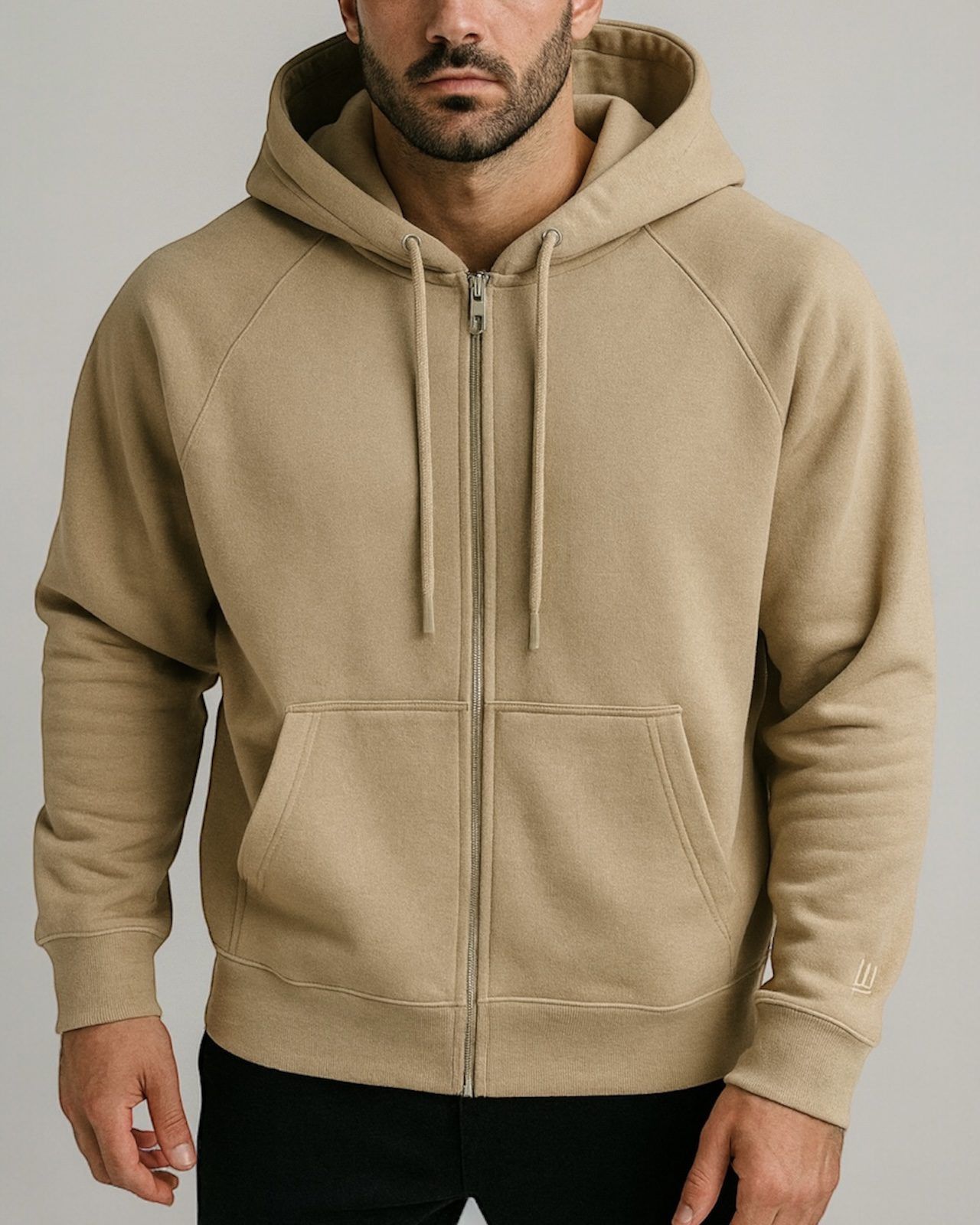 ZIP-UP HOODIE – BEIGE gallery.thumbnail 1