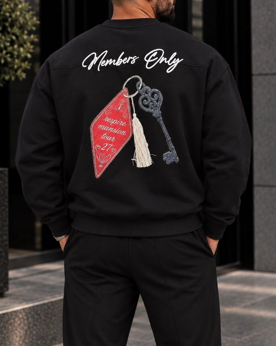Black Members Only Graphic Sweatshirt gallery.thumbnail 2