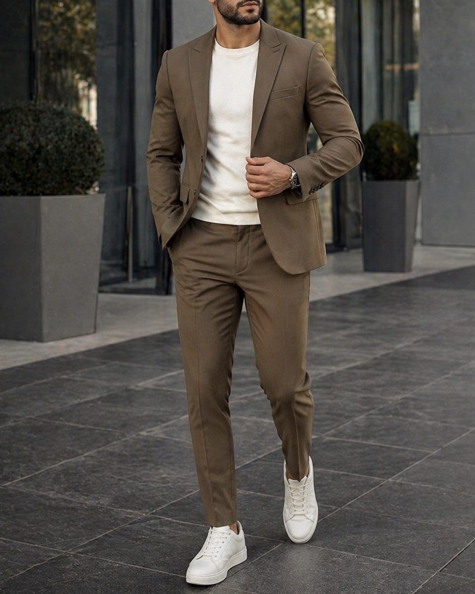 Slim Fit 2-Piece Suit – Brown gallery.thumbnail 3