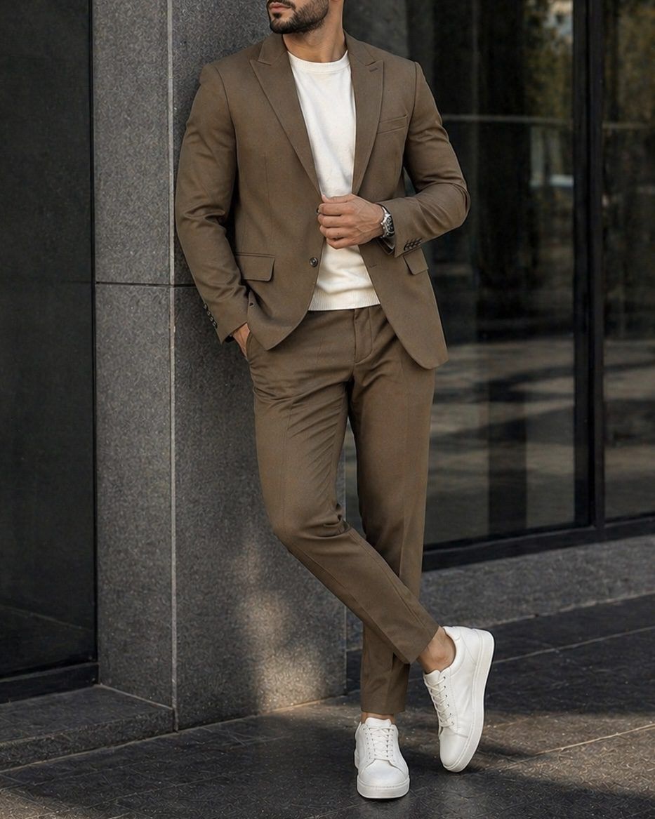 Slim Fit 2-Piece Suit – Brown gallery.thumbnail 4