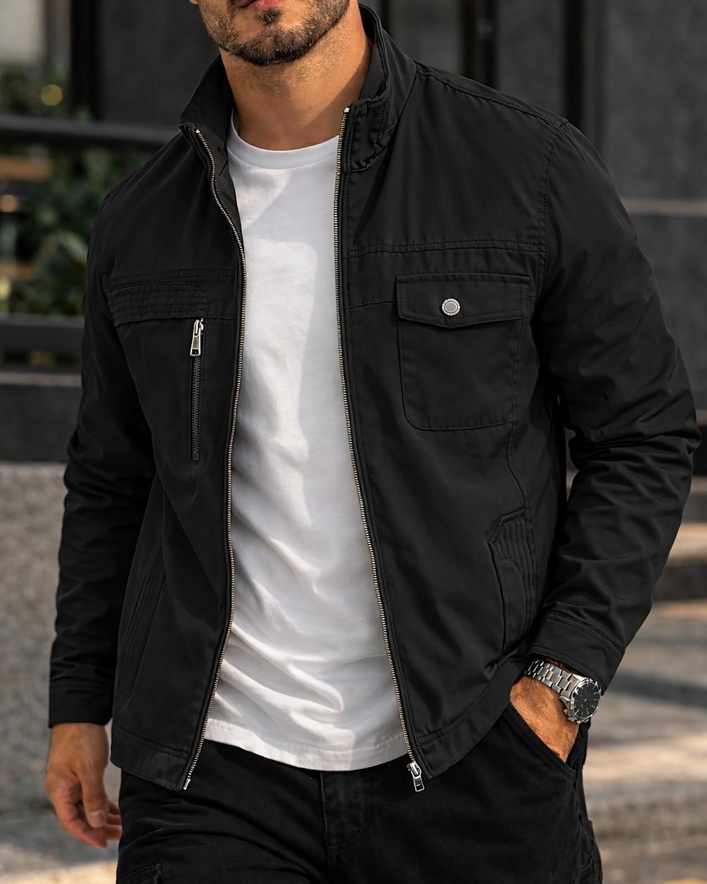 Modern Utility Jacket – Black 1