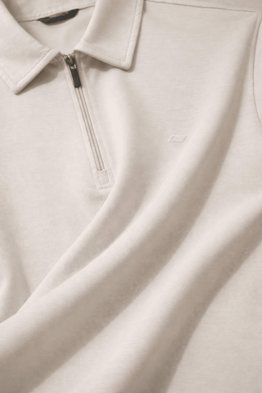 Beige Zip Polo Shirt gallery.thumbnail 2