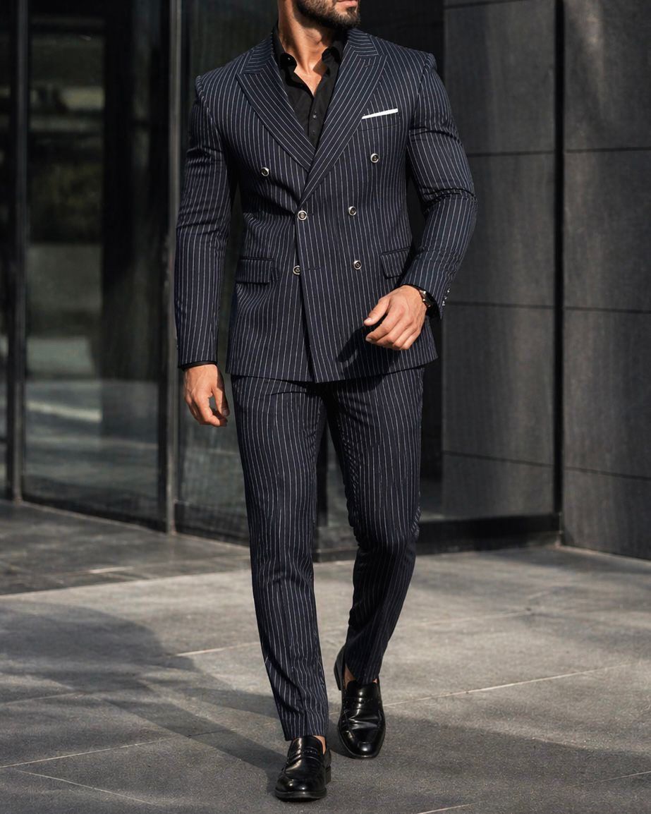 Pinstripe Suit – Midnight Navy gallery.thumbnail 2
