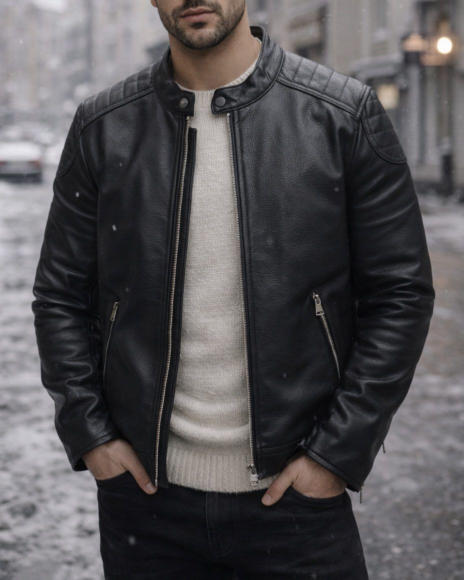 Noir Prestige Leather Jacket gallery.thumbnail 1