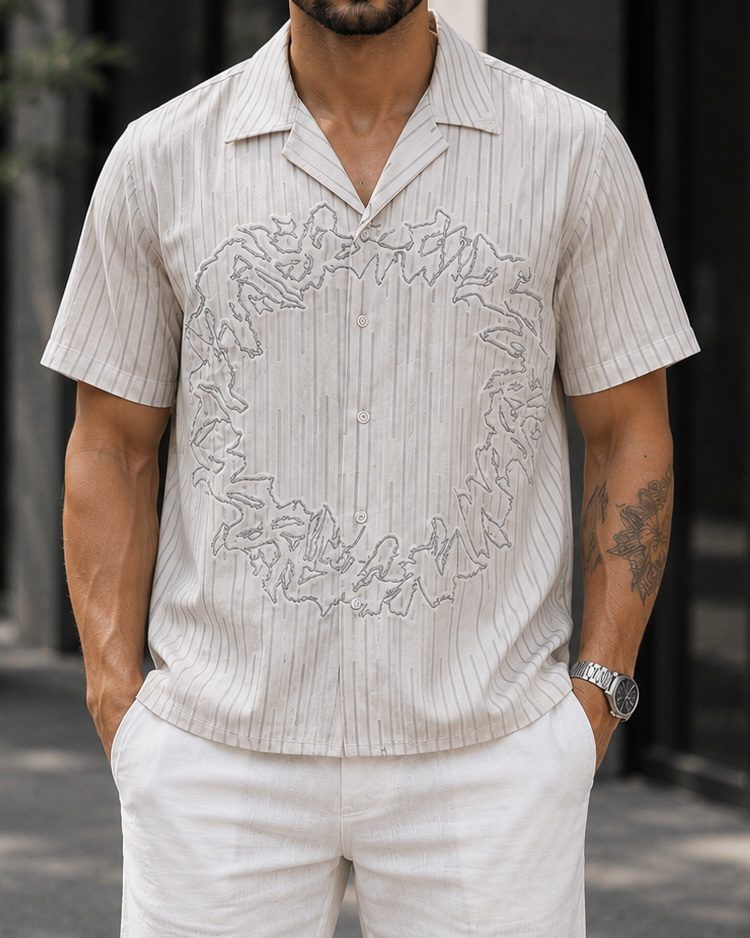 Embroidered Stripe Shirt 1