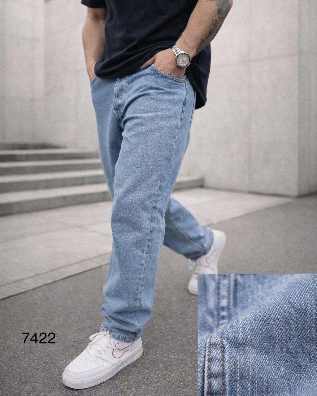 Essential Relaxed Fit Blue Denim Jeans gallery.thumbnail 3