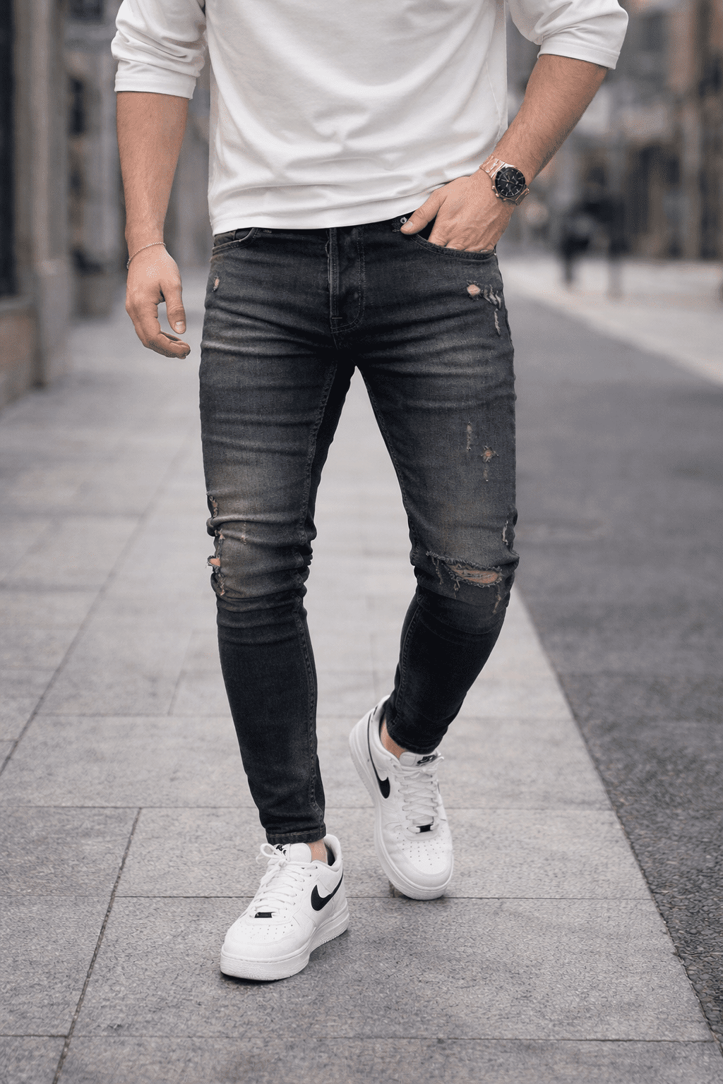 Luxury Street Slim Jeans – Dark Blue Washed gallery.thumbnail 2