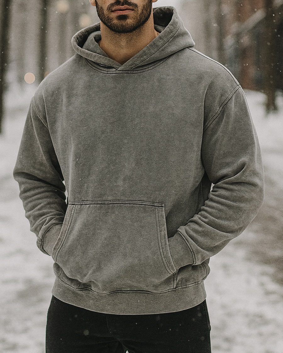 VINTAGE WASH HOODIE – STONE GREY gallery.thumbnail 1