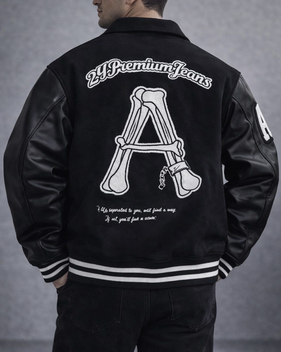 Modern Varsity Jacket – Black Edition gallery.thumbnail 2