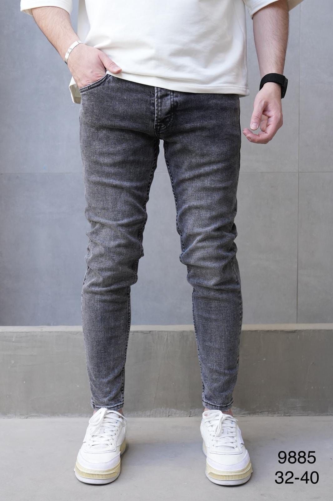 Washed Grey Skinny Jeans – 9885 gallery.thumbnail 1