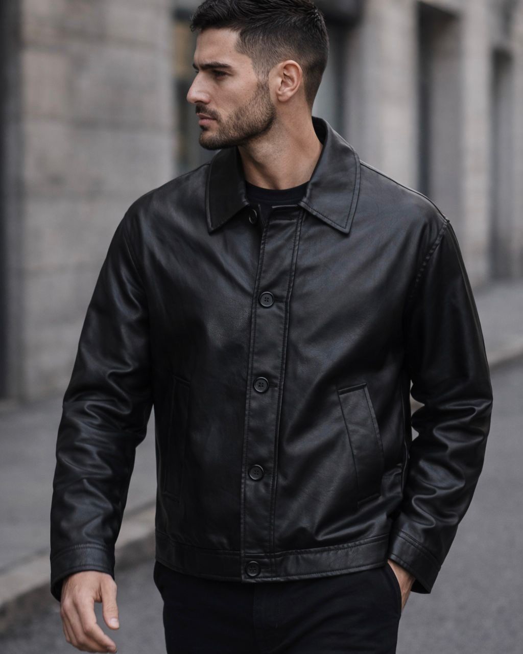 Modern Edge Leather Jacket – Black gallery.thumbnail 2
