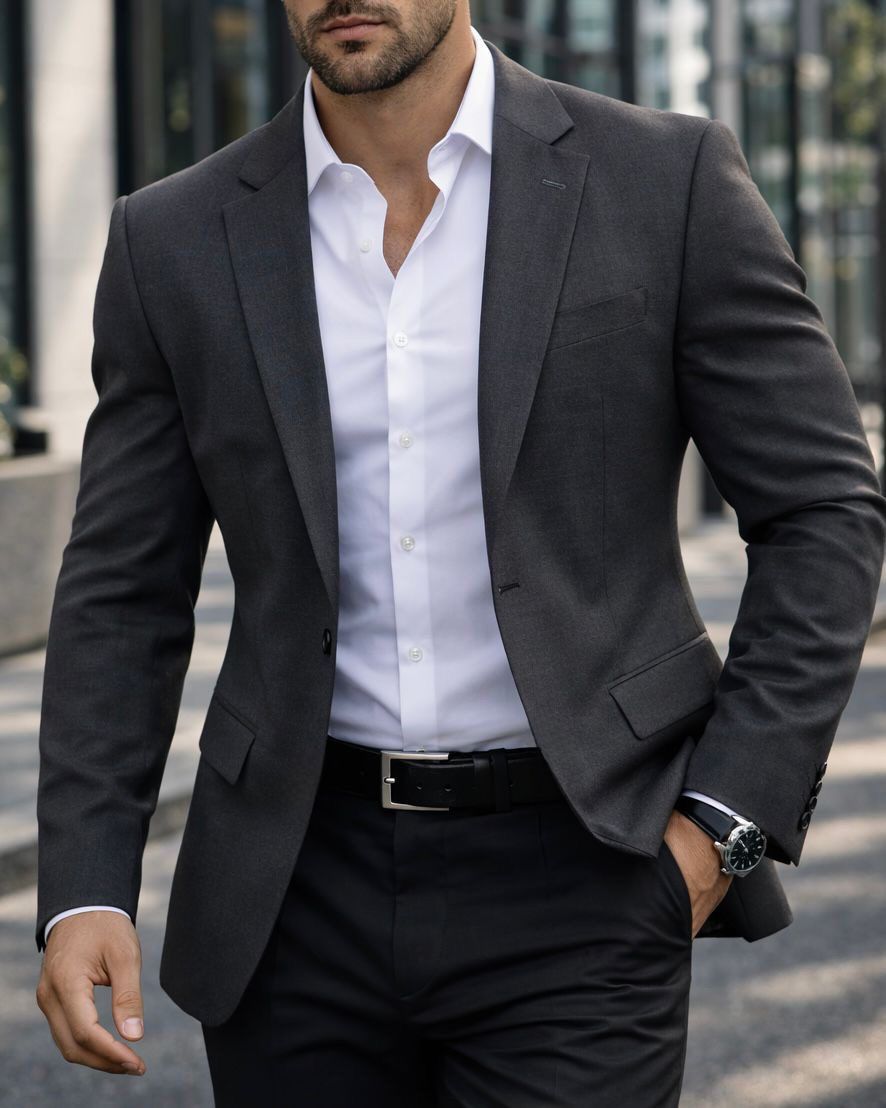 Essential Tailored Blazer – Charcoal Grey gallery.thumbnail 2