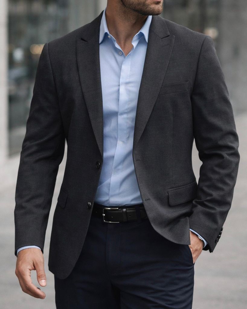 Essential Tailored Blazer – Charcoal Grey gallery.thumbnail 4