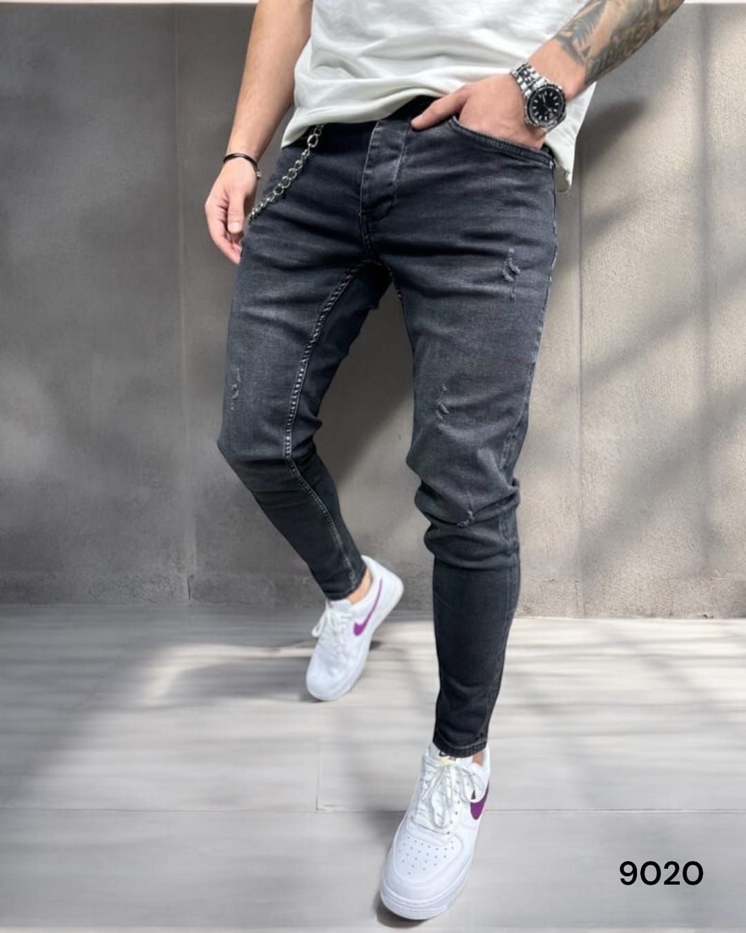 Washed Charcoal Skinny Jeans gallery.thumbnail 2